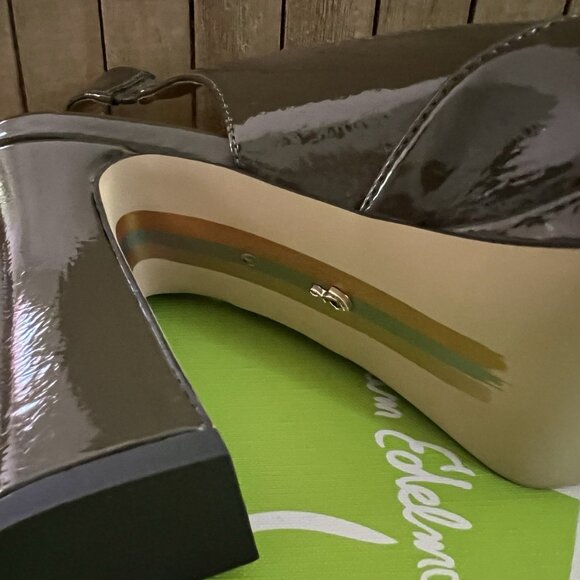 Sam Edelman Square Toe Alpn Green Patent Pumps - Picture 3 of 7